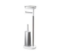 Joseph Joseph - EasyStore Plus Porte-papier hygiénique avec Flex Steel Brosse de toilette, acier inoxydable / blanc