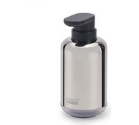 Joseph Joseph EasyStore - Pompe à Savon Luxe en Acier Inoxydable avec fenêtre de Niveau de Remplissage, tête de Pompe Facile à Pousser, Base antidérapante, Rechargeable