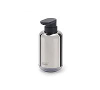 Joseph Joseph EasyStore - Pompe à savon Luxe en acier inoxydable avec fenêtre de niveau de remplissage, tête de pompe facile à pousser, base antidérapante, rechargeable
