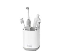 Joseph Joseph EasyStore- Porte-brosse à dents et dentifrice, compatible avec les brosses à dents électriques et traditionnelles, 3 compartiments, rangement détachable salle de bain- Moyen, blanc/gris