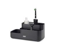 Joseph Joseph EasyStore Rangement Multifonctionnel pour Accessoires de Salle de Bain et Brosses à Dents, Noir Mat