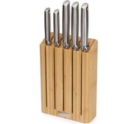 Joseph Joseph Elevate Ensemble de Couteaux de Cuisine Professionnelle, 5 Pièces, Acier Inoxydable Japonais avec Bloc de rangement en Bois, Couteau de Chef, Pain, Santoku