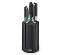 Joseph Joseph Elevate- Ensemble de couteaux 5 pièces avec bloc de rangement antidérapant, couteaux japonais en acier inoxydable - Éditions - Vert sauge et noir