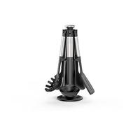 Joseph Joseph Elevate Ensemble d'ustensiles de Cuisine 5 pièces Antiadhésive Résistantes à la Chaleur, et Cuillères en Silicone à Poignées Lestées en Acier Inox avec Support de Rangement Rotatif