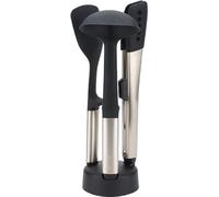 Joseph Joseph Elevate Fusion Ensemble d'ustensiles de Cuisine 3 pièces Antiadhésive Résistantes à la Chaleur, Sans BPA, Pinces en Silicone à Poignées Lestées en Acier Inox avec Support de Rangement