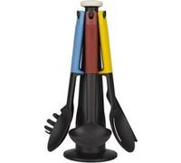 Joseph Joseph Elevate Lot de 6 Ustensiles de cuisine en Nylon, Antiadhésif et Résistant à la chaleur jusqu'à 200 ℃ avec Porte-Ustensiles Rotatif, Multicolore