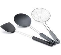 Ustensile de cuisine Joseph Joseph Ensemble de 3 ustensiles compacts Nest Fusion pour wok Noir Argent Noir Argent