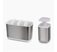 Joseph Joseph Ensemble lavabo Bathroom Beauties – Porte-brosse & Distributeur savon Acier inoxydable