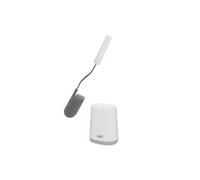 Joseph Joseph Flex Lite - Brosse WC - Gris/Blanc, en silicone, avec support mince, tête flexible, anti-goutte, anti-bouchage nettoyage en profondeur, Singular