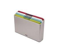 Joseph Joseph Folio Icon - Ensemble de 4 Planches à découper antidérapantes à Code Couleur avec étui de Rangement, Regular, Multicolore