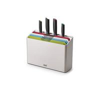 Joseph Joseph Folio Icon, Ensemble de 8 Couteaux et Planches à Découper de Cuisine, Antidérapantes, Code Couleur avec étui de Rangement, Grand, Acier Inox/Multicolour