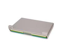 Joseph Joseph Folio Slim Set de 3 Planches à Découper avec Etui de Rangement sous l'Étagère, Anti-dérapant, Multicolore, Large