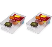 Joseph Joseph FridgeStore - Organisateur de tiroirs de rangement pour réfrigérateur avec poignée et roues pour un accès facile, convient aux réfrigérateurs standard, sans BPA, Large (Lot de 2)