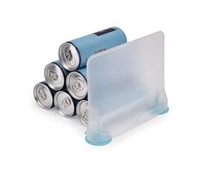Joseph Joseph FridgeStore - Séparateur d'étagère mobile pour réfrigérateur Organisateur de boîtes de conserve et de bouteilles, Transparent/Bleu