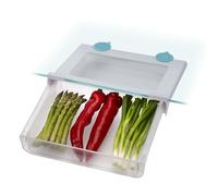 Joseph Joseph FridgeStore Tiroir de rangement sous étagère, compatible avec les étagères plates et bordées, transparent/bleu