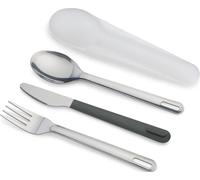 Joseph Joseph GoEat -Ensemble de couverts de voyage en acier inoxydable pour 1 personne, ensemble réutilisable de couteaux, fourchettes et cuillères avec étui pour la boîte à lunch, le camping