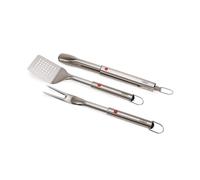 Joseph Joseph GrillOut Set de 3 Ustensiles BBQ en Acier Inoxydable, Spatule, Pinces & Fourchette, Poignée Extensible, Boucles de Suspension