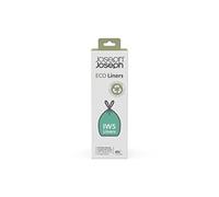 Joseph Joseph IW5 - Sacs poubelles en plastique recyclé, sacs pour déchets de cuisine avec Fermeture à Poignées coulissantes, très résistants - 20 sacs, 40 litres, gris