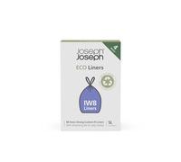 Joseph Joseph IW8 Eco Sacs poubelles écologique en plastique recyclé, sacs pour déchets de cuisine avec Fermeture à Poignées coulissantes, très résistants, 80 sacs, 5 Litres