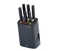 Joseph Joseph LockBlock, Bloc Couteaux autobloquant, 6 Set Couteaux Cusine en Acier Inoxydable, Noir, 14 x 14 x 31.2 cm