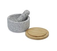 Pilon et mortier - Joseph Joseph - Dash™ - Granit - Couvercle en bambou - Design contemporain