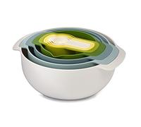 Joseph Joseph Nest 9 Plus 9-Pièces, set emboîtable avec Bol mélangeur grand et petit, passoire, tamis, 5 tasses à mesurer, Multicolore clair