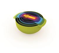 Joseph Joseph Nest 9 Plus 9-Pièces, set emboîtable avec Bol mélangeur grand et petit, passoire, tamis, 5 tasses à mesurer, Multicolore
