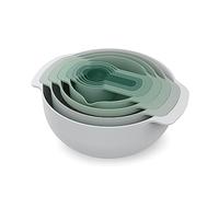 Joseph Joseph Nest 9 Plus 9-Pièces, set emboîtable avec Bol mélangeur grand et petit, passoire, tamis, 5 tasses à mesurer, Sauge