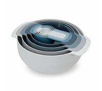 Joseph Joseph Nest 9 Plus 9-Pièces, set emboîtable avec Bol mélangeur grand et petit, passoire, tamis, 5 tasses à mesurer, couleur ciel