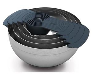 Joseph Joseph Nest 9 Plus 9-Pièces, set emboîtable avec Bol mélangeur grand et petit, passoire, tamis, 5 tasses à mesurer, Acier Inoxidable