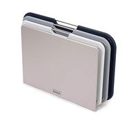 Joseph Joseph - Nest Boards - Ensemble de 3 Planches à Découper Design en Plastique avec Support de Rangement, Moyen, Bleu/Gris