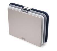 Joseph Joseph - Nest Boards - Ensemble de 3 Planches à Découper Design en Plastique avec Support de Rangement, Grand, Bleu/Gris