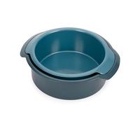 Joseph Joseph Nest Ensemble de 2 Moules à Gâteau Antiadhésif Ronds, 23 cm & 20 cm, Acier au Carbone, Poignées Faciles à Tirer, Empilables, Garantie 10 Ans, Bleu