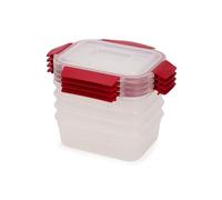 Joseph Joseph Nest Lock Set de Boîtes Alimentaires Rectangulaires 4 Pièces, Empilable, Couvercles Hermétiques, Sans BPA, 1,1L