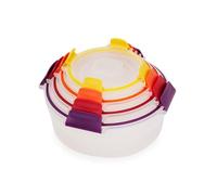 Joseph Joseph Nest Lock Set de Boîtes Alimentaires Ronds 4 Pièces, Empilable, Couvercles Hermétiques, Sans BPA, Multi-Taille