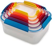 Joseph Joseph Nest Lock, 5 pièces boîte en plastique pour stockage alimentaire et rangement et organisation de cuisine, avec couvercle, antifuite, hermétique, peu encombrant, sans BPA- Multicolore