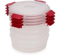Joseph Joseph Nest Lock Lot de 4 boîtes 1L rondes & rouges