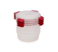 Joseph Joseph Nest Lock Set de Boîtes Alimentaires Ronds 4 Pièces, Empilable, Couvercles Hermétiques, Sans BPA, 1L