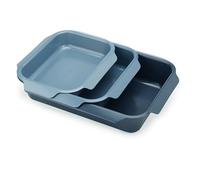 Joseph Joseph Lot de 3 plats à four Nest, acier au carbone antiadhérent, poignées faciles, bleu