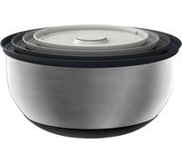 Joseph Joseph Prep&Store - Bols mélangeur et Saladier avec Couvercles, Ensemble de 4 pièces (5L/3,8L/2,1L/1,2L), Acier Inox, Argenté