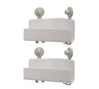 Joseph Joseph Panier de Douche d'Angle, Etagère de Rangement de Douche Lot de 2, Panier Salle de Bain sans Perçage, Blanc