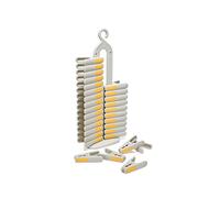 Joseph Joseph PegStore Lot de 30 Pinces à Linge avec Rangement, Plastique recyclé, Résistant aux UV, Ecru