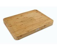Joseph Joseph - Planche à Découper Bambou Naturel, Bois, avec Grip Central et Bord Relevé pour récupérer le jus - Marron-Beige
