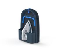 Joseph Joseph Pocket Planche à repasser pliante 90 x 33 cm avec Housse en Coton Super Absorbante, Rangement Compacte, Table Peu Encombrante, Porte-Fer Intégré, Noir/Blue