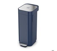 Joseph Joseph Porta - 40L Poubelle à pédale facile à vider avec porte facile d'accès, résistante aux empreintes digitales - Bleu nuit