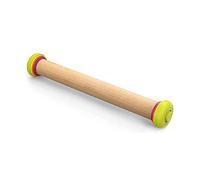 Joseph Joseph PrecisionPin - Rouleau à pâtisserie avec 4 Anneaux d'épaisseur Ajustables, Anti-Adhérent, pour pizza, biscuits, pâte, en Bois de hêtre, Multicolore