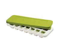 Joseph Joseph Quicksnap Plus, Bac à Glaçons avec Couvercle Empilable, 14 Glaçons, Vert