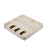 Joseph Joseph - Range Couvert pour Tiroir Compact, Organisateur de Tiroir, Blanc/Vert, 38,5 x 39,5 x 5,5 cm