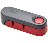 Joseph Joseph - Rota - Aiguiseur à Couteaux Lames Acier Compact - Affuteur Couteaux Cuisine Compact - Gris et Rouge