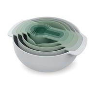 Joseph Joseph Nest 9 Plus 9-Pièces, set emboîtable avec Bol mélangeur grand et petit, passoire, tamis, 5 tasses à mesurer, Sauge